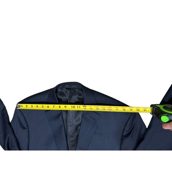 Lauren Ralph Lauren Men's 46R Navy Blue Plaid 100% Wool 2 Button Blazer Jacket - Picture 8 of 10